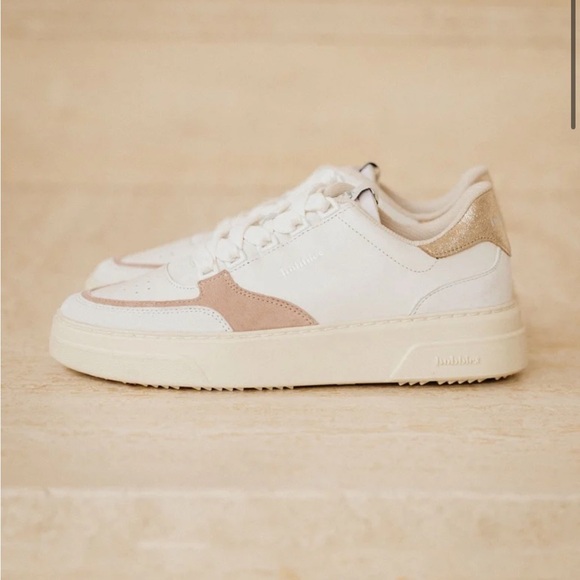 NWT Bobbies Avalon Sneakers Off White and Golden Blush - Main Image
